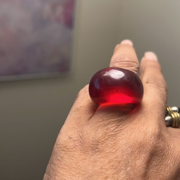 Bold Red Dome Ring - Picture 3 of 3